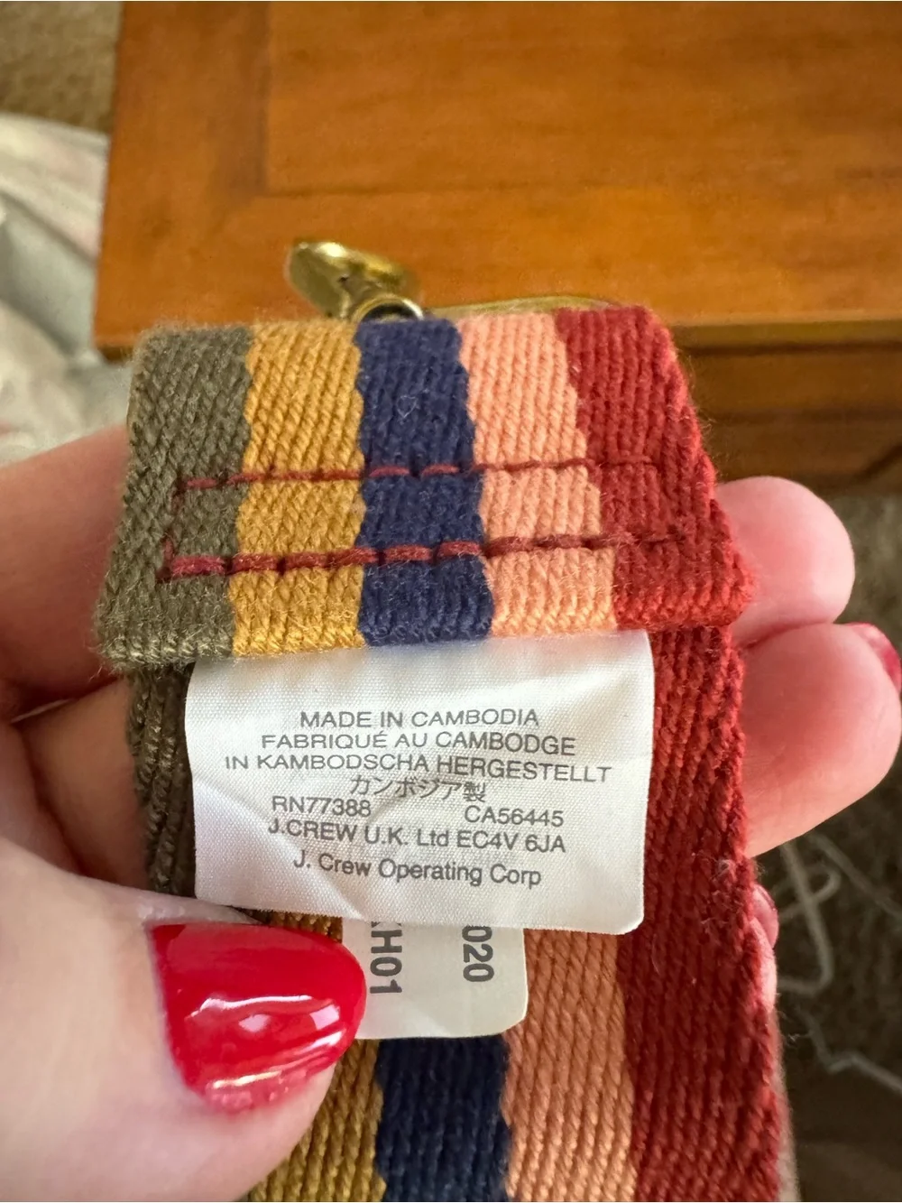 J. Crew Adjustable Striped Canvas Bag Strap in Multicolor